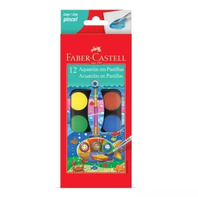 Acuarelas Faber Castell. 12 colores + Pincel