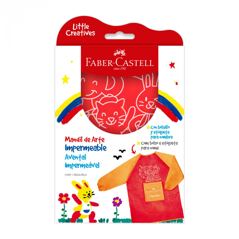 DELANTAL FABER CASTELL PARA PINTURA INFANTIL - LITTLE CREATIVES