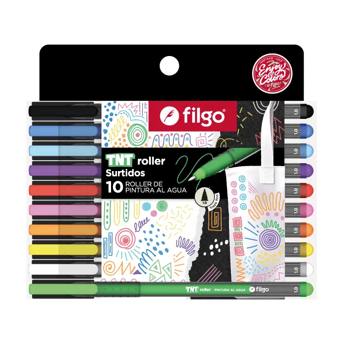 FILGO BOLIGRAFO TNT ROLLER 1.0 - PINTURA AL AGUA. PACK X10