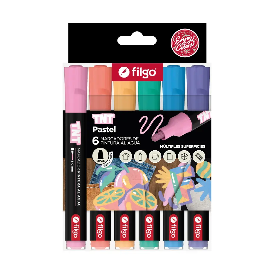 FILGO MARCADOR ACRILICO TNT 3.0 ESTUCHE PASTEL