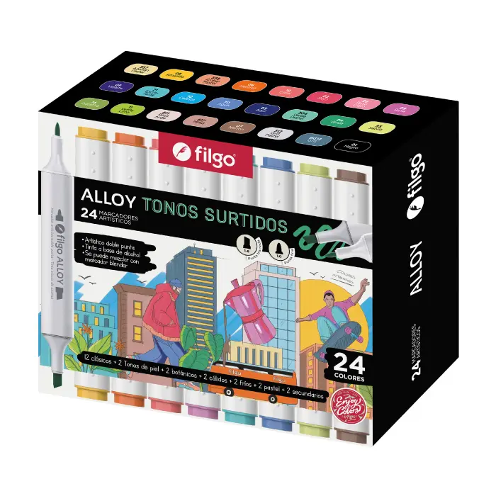 MARCADOR ARTISTICO FILGO ALLOY. ESTUCHE 24