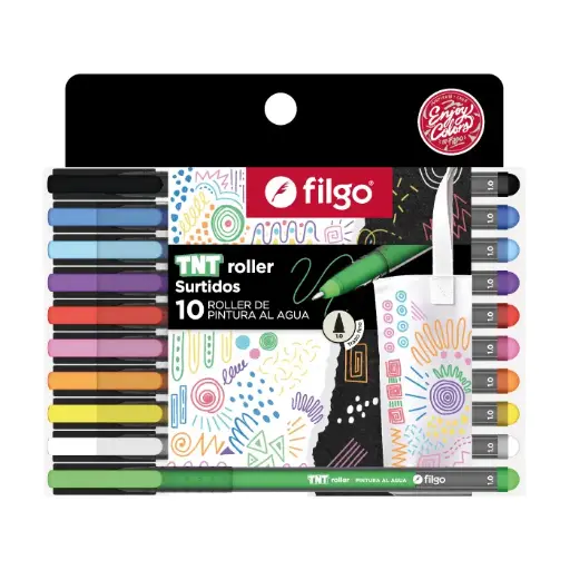 FILGO BOLIGRAFO TNT ROLLER 1.0 - PINTURA AL AGUA. PACK X10