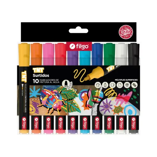 FILGO MARCADOR ACRILICO TNT 3.0 ESTUCHE X10 SURTIDO