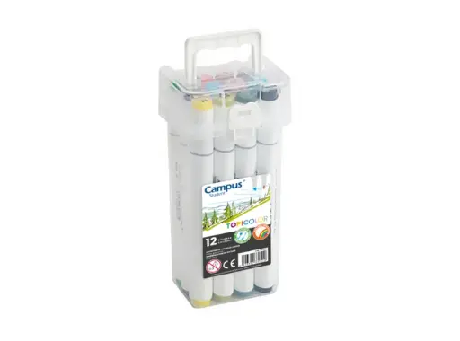 MARCADORES CAMPUS UNIVERSITY TOPICOLOR DOBLE PUNTA. CAJA X12