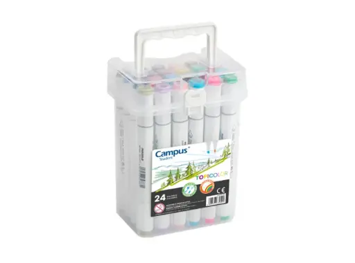 MARCADORES CAMPUS UNIVERSITY TOPICOLOR DOBLE PUNTA. CAJA X24
