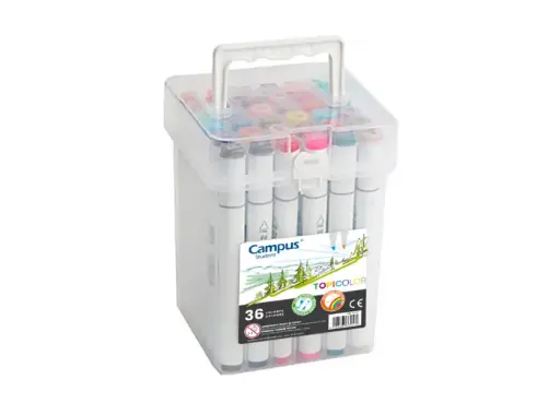 MARCADORES CAMPUS UNIVERSITY TOPICOLOR DOBLE PUNTA. CAJA X36