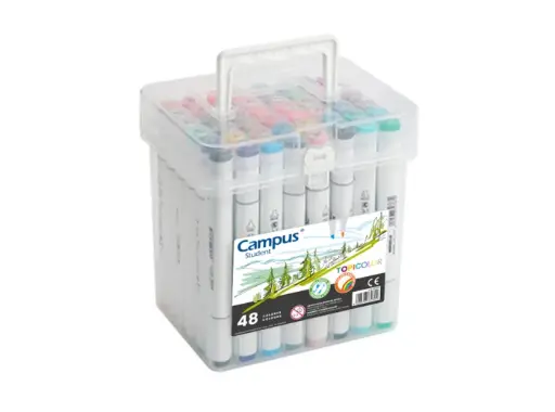 MARCADORES CAMPUS UNIVERSITY TOPICOLOR DOBLE PUNTA. CAJA X48