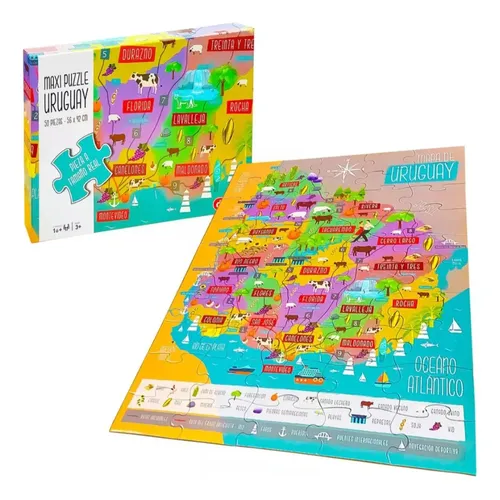 MAXI PUZZLE URUGUAY DIDACTA - 50 PIEZAS 56X42CM
