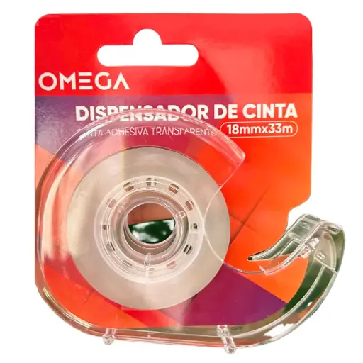 Cinta adhesiva OMEGA 18x33mm con dispensador